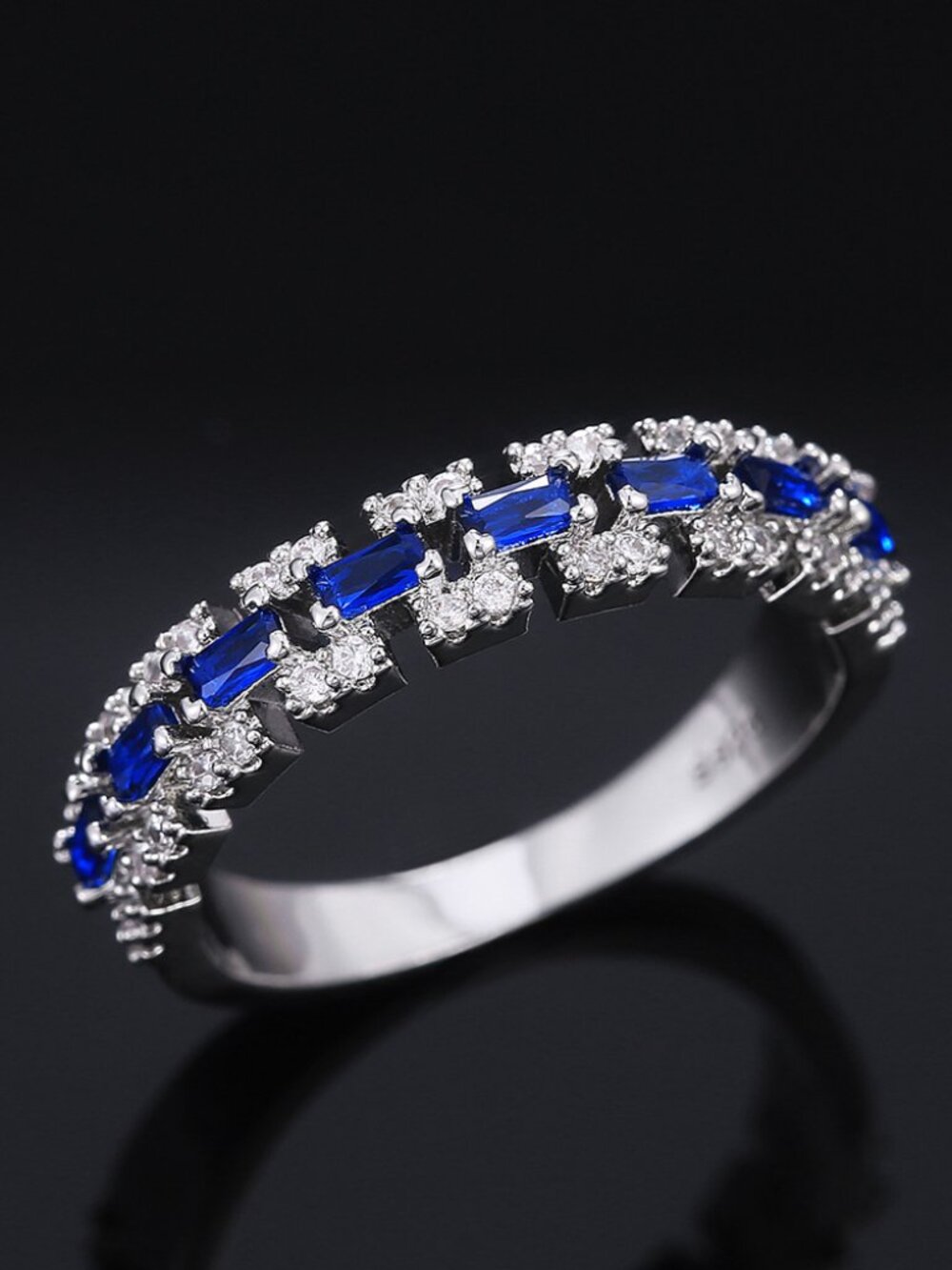 Dainty Gems Full Around Zircon Trendy Eternity Fashion Rings for Women, PD460 - Picture 4 of 5